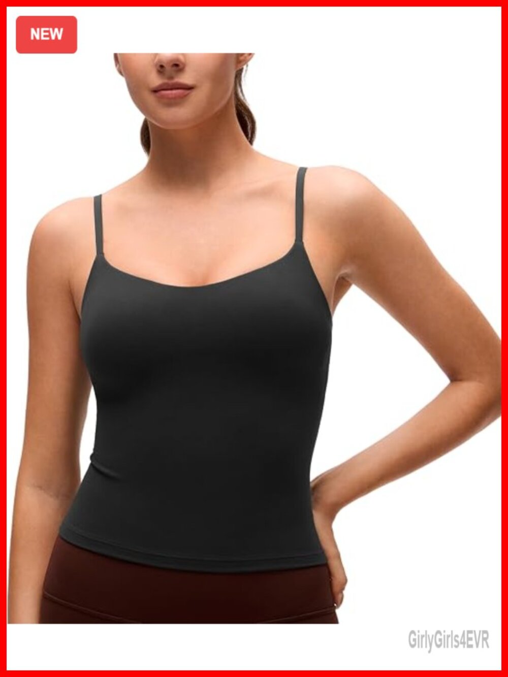 Butterluxe Mold Cup Crop Tank Top Built-In Shelf Bra
